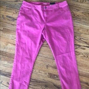 Lane Bryant pink skinny slim pants size 24